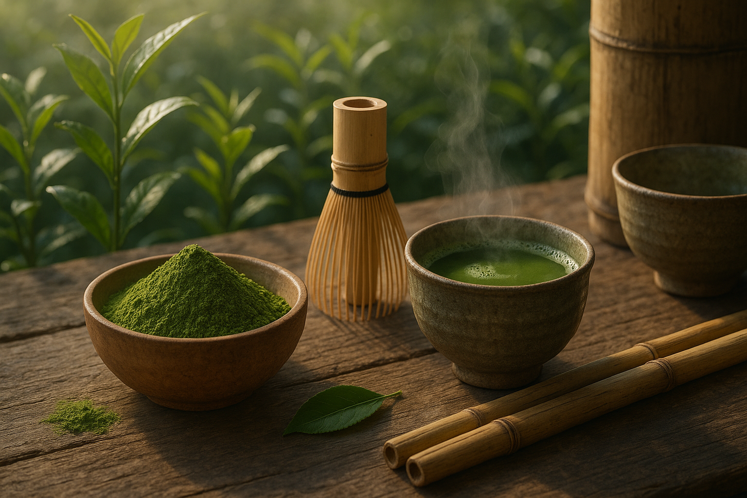 Una imagen lo mas natural posible del mundo del matcha